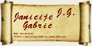 Janićije Gabrić vizit kartica